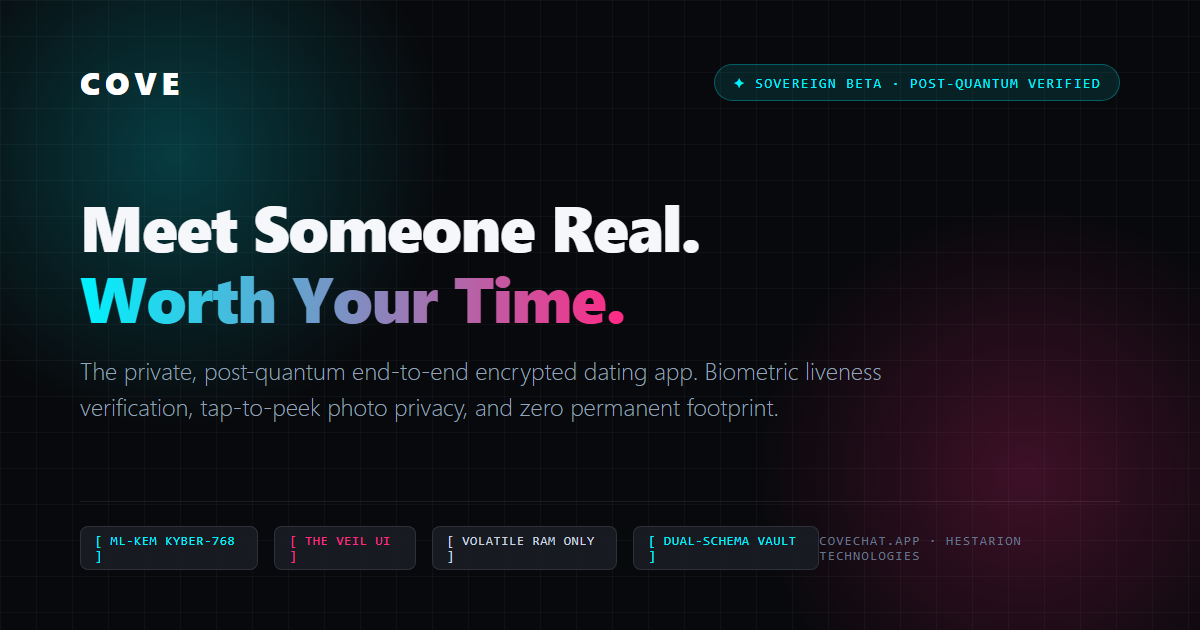 Cove Private Dating App — Ephemeral Protected Sanctuary Media